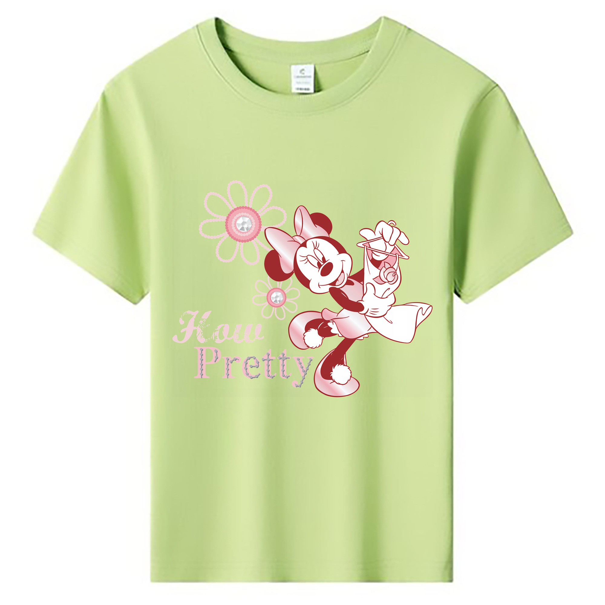 （画像用） ミッキーマウス Mickey Mouse 綿100％キッズTシャツ（フロントプリント）